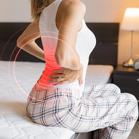 Woman With Highlighted Back Pain